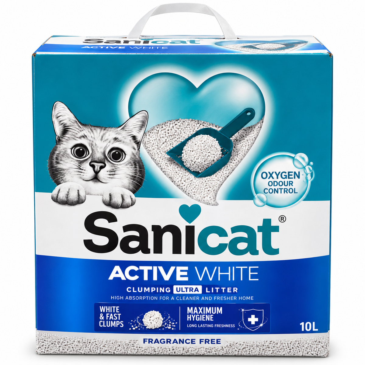 sanicat Active white clumping ultra 10L