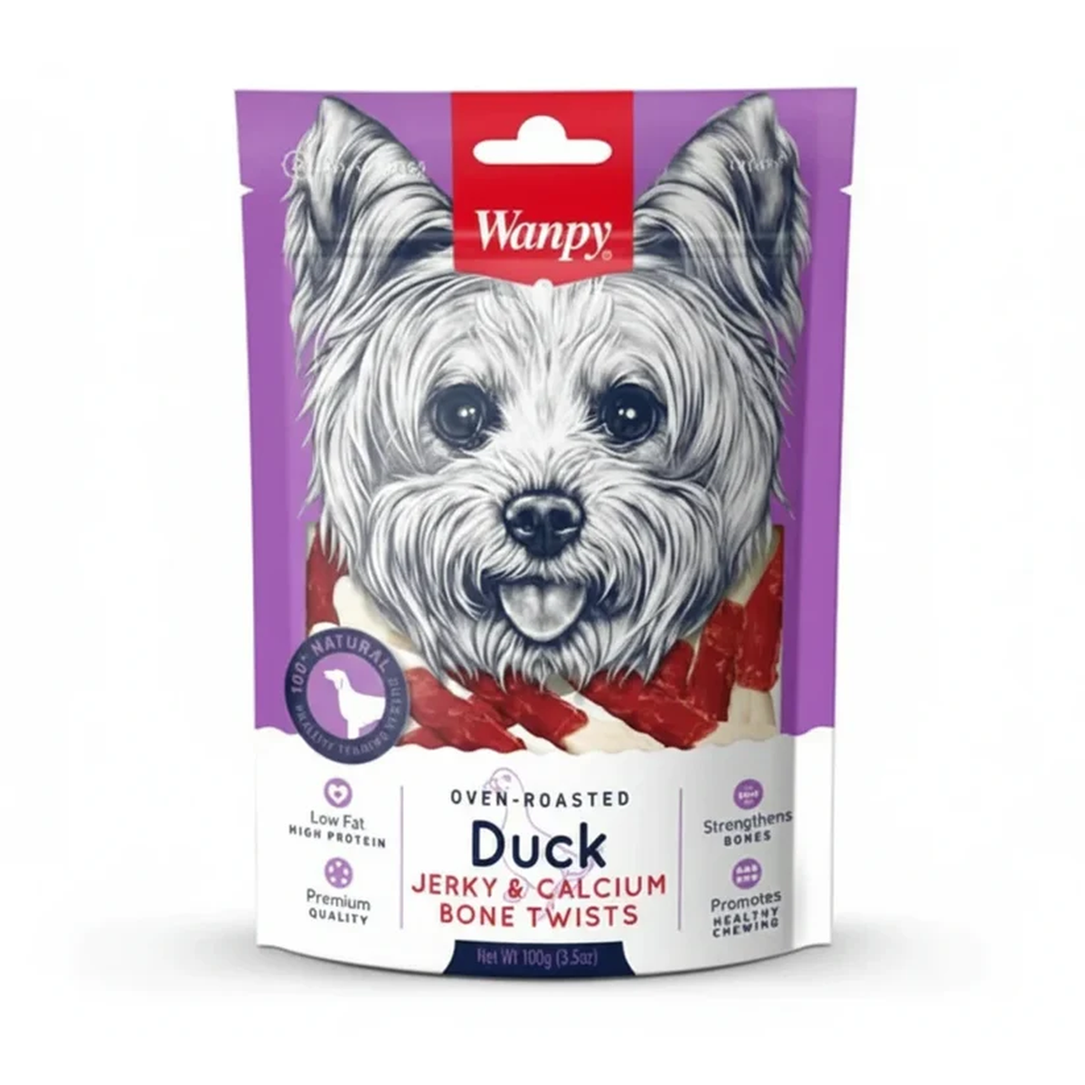 wanpy Dog Treats Duck Jerky Calcium Bone 100g