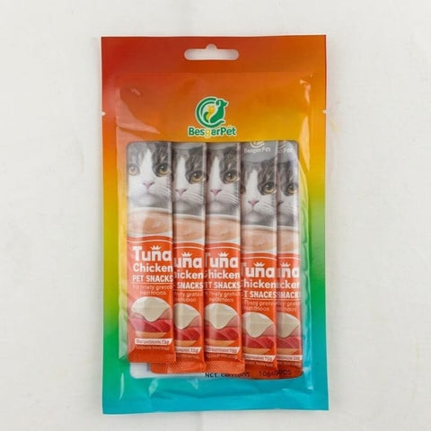Tuna & Chicken Cat Treats – Liquid Snack Sticks (6 PCS)