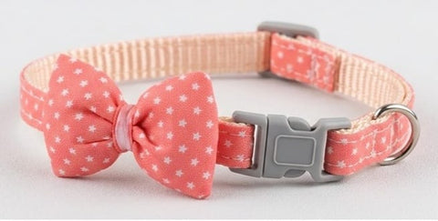 Pink Bow Tie Pet Collar