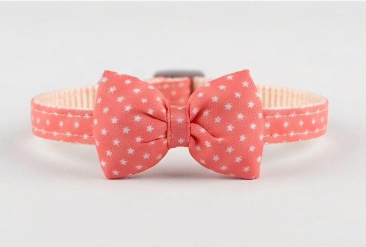 Pink Bow Tie Pet Collar