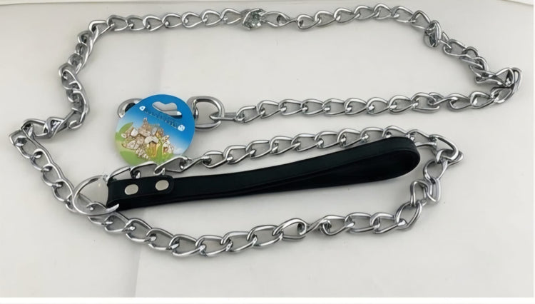 Metal Chain Dog Leash with Handle
