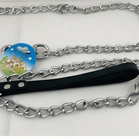 Metal Chain Dog Leash with Handle