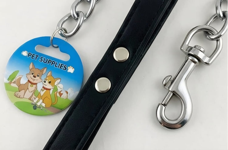 Metal Chain Dog Leash with Handle