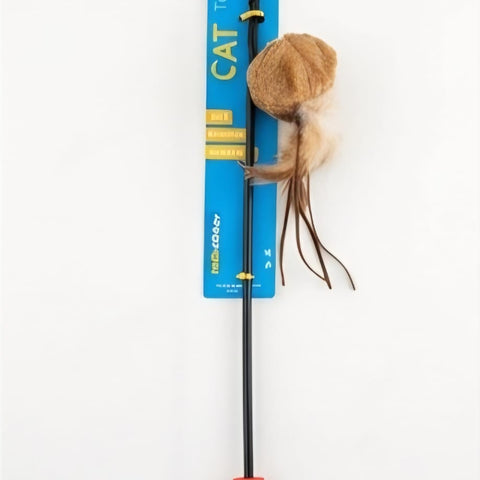 Cat Teaser Wand Toy Ball with Feather