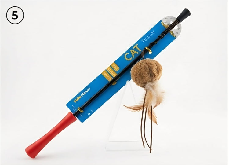 Cat Teaser Wand Toy Ball with Feather