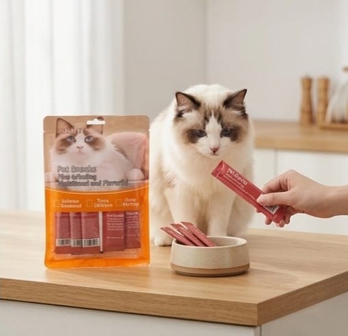 Tuna & Shrimp Cat Treats – Premium Liquid Snack Sticks (15 PCS)