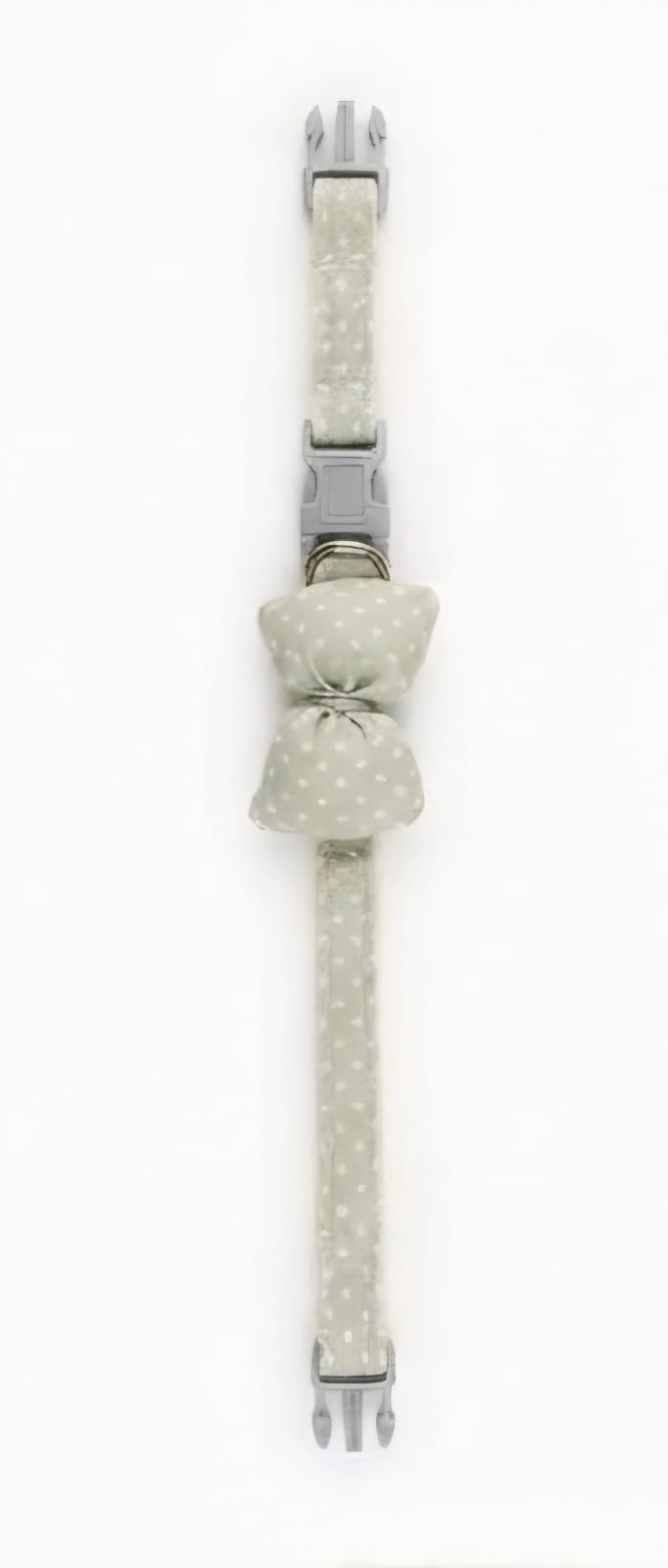 Pet Collar with Bow – Soft Sage Star Pattern