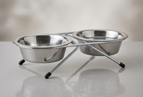 Double Stainless Steel pet Bowls (Silver)