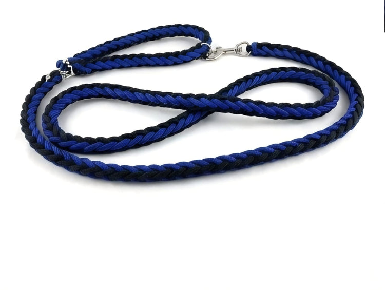 Braided Rope Dog Leash (Blue & Black)