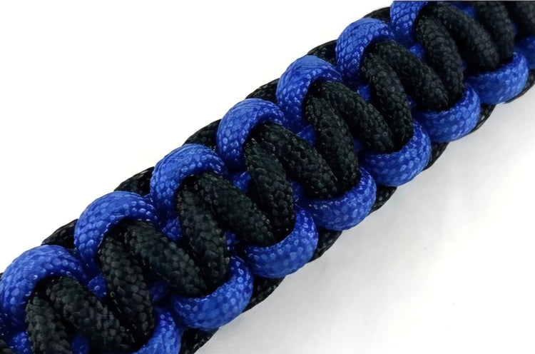 Braided Rope Dog Leash (Blue & Black)