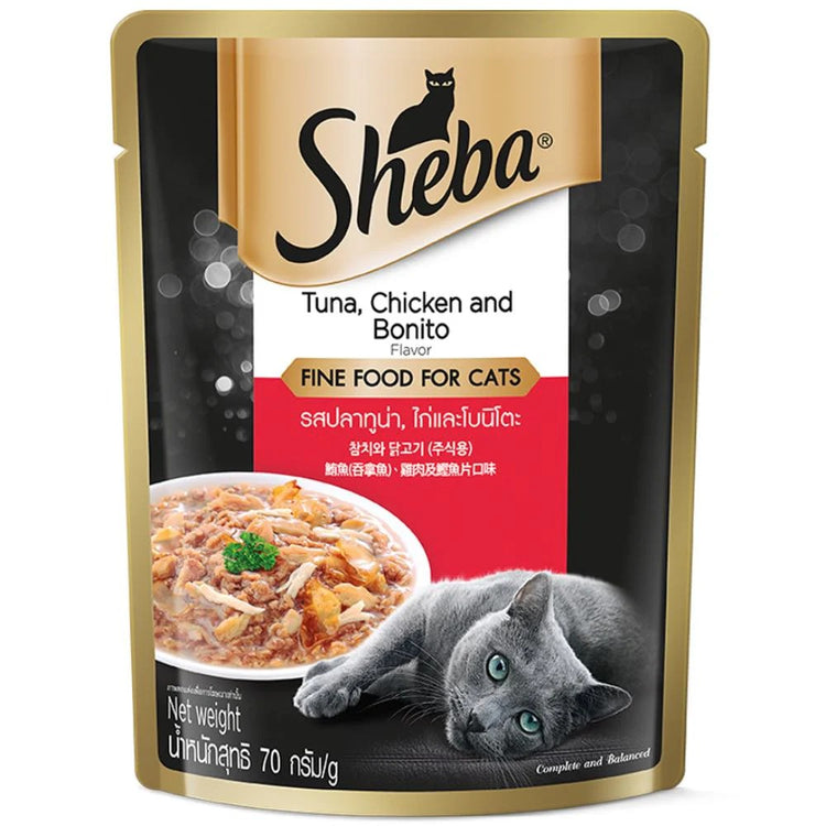 Sheba Fine Food for Cats - Tuna, Chicken and Bonito Flavor (70g)