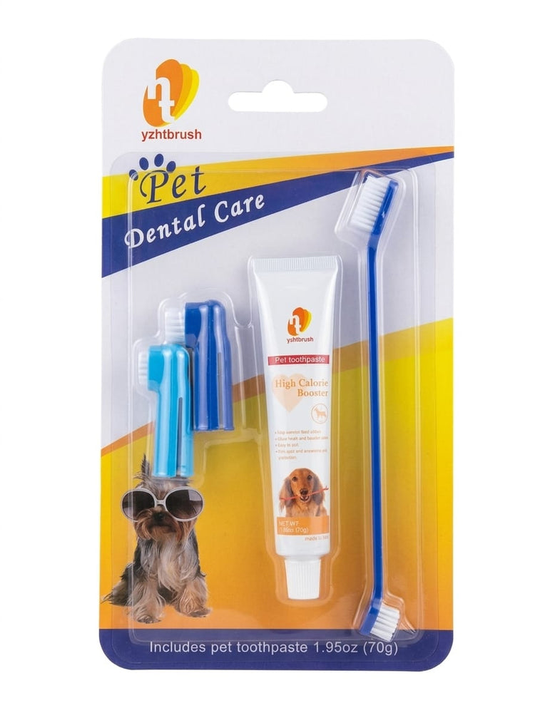 Pet Dental Care Kit – Toothpaste & Toothbrush Set for Dogs & Cats (70g)