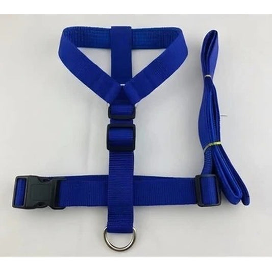 Adjustable Pet Harness & Leash Set – Classic Blue