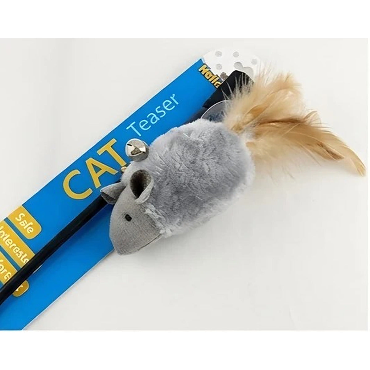 Cat Teaser Wand Toy Mouse with Feather