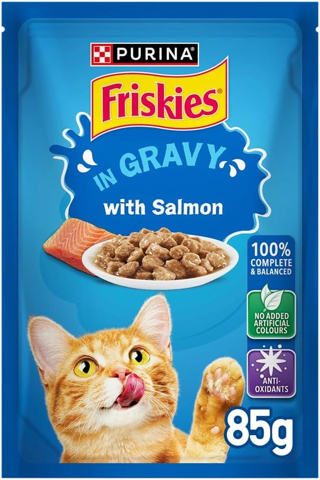Purina Friskies Salmon Chunks in Gravy Wet Cat Food, 85g