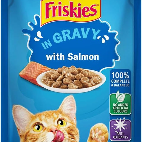 Purina Friskies Salmon Chunks in Gravy Wet Cat Food, 85g