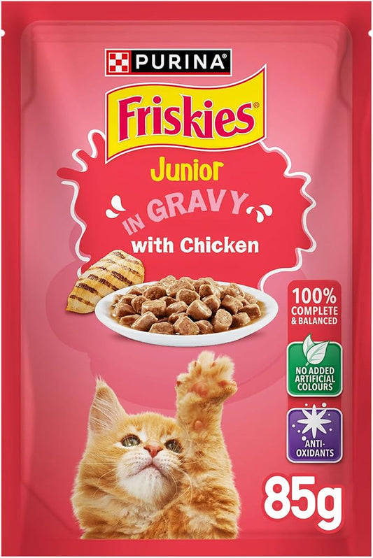 Purina Friskies Chicken in Gravy Junior Wet Cat Food, 85g