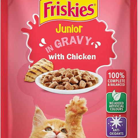 Purina Friskies Chicken in Gravy Junior Wet Cat Food, 85g