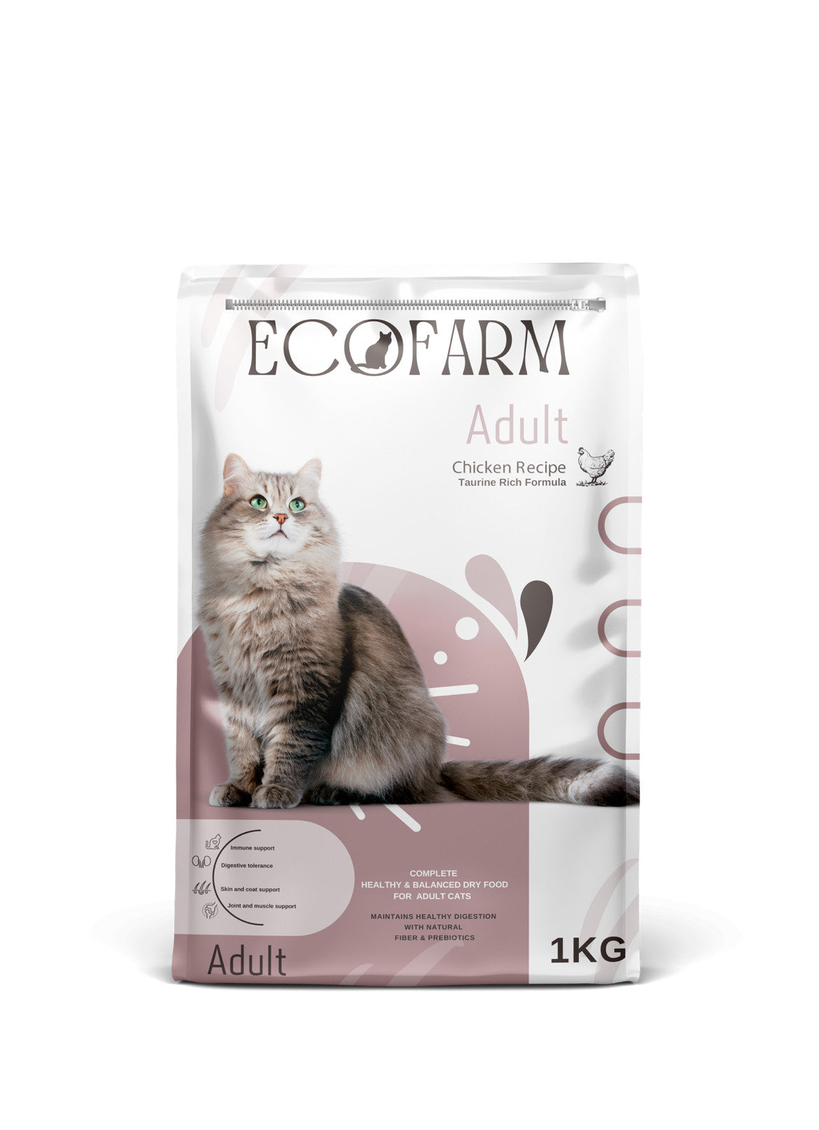 ECOFARM Adult Cats Dry Food Chicken 1kg