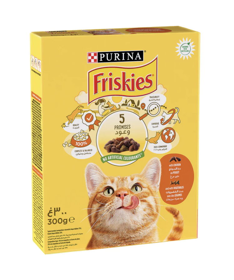 Friskies Adult Cat dry food with Chicken and Vegetables 300 gm