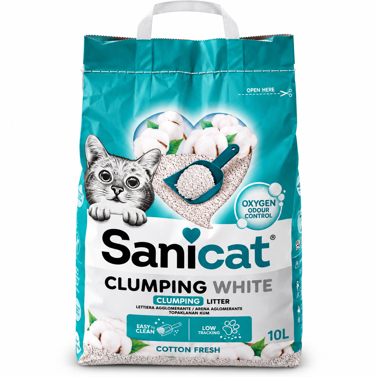 Sanicat Clumping White Cotton Fresh Cat Litter – 10L