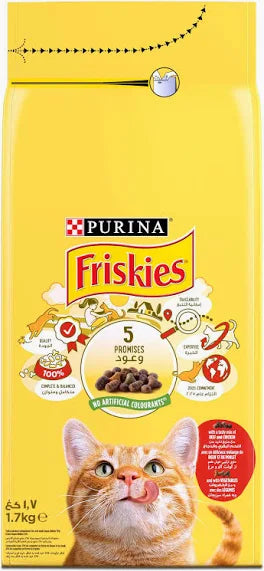 Purina Friskies with Meat, Chicken&Vegetables Dry Food 1.7kg