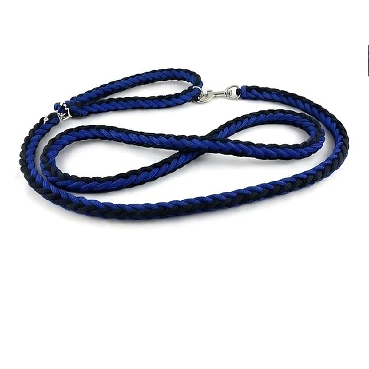Braided Rope Dog Leash (Blue & Black)
