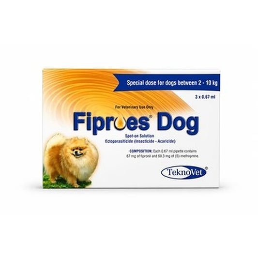 Fiproes Dog – Flea & Tick Spot-On Treatment for Small Dogs (2–10 kg) (3 x 0.67 ml)