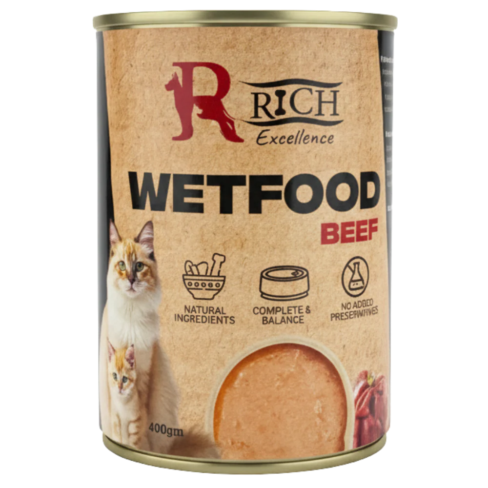 Rich Excellence Cat Wet Food Beef Can 400g