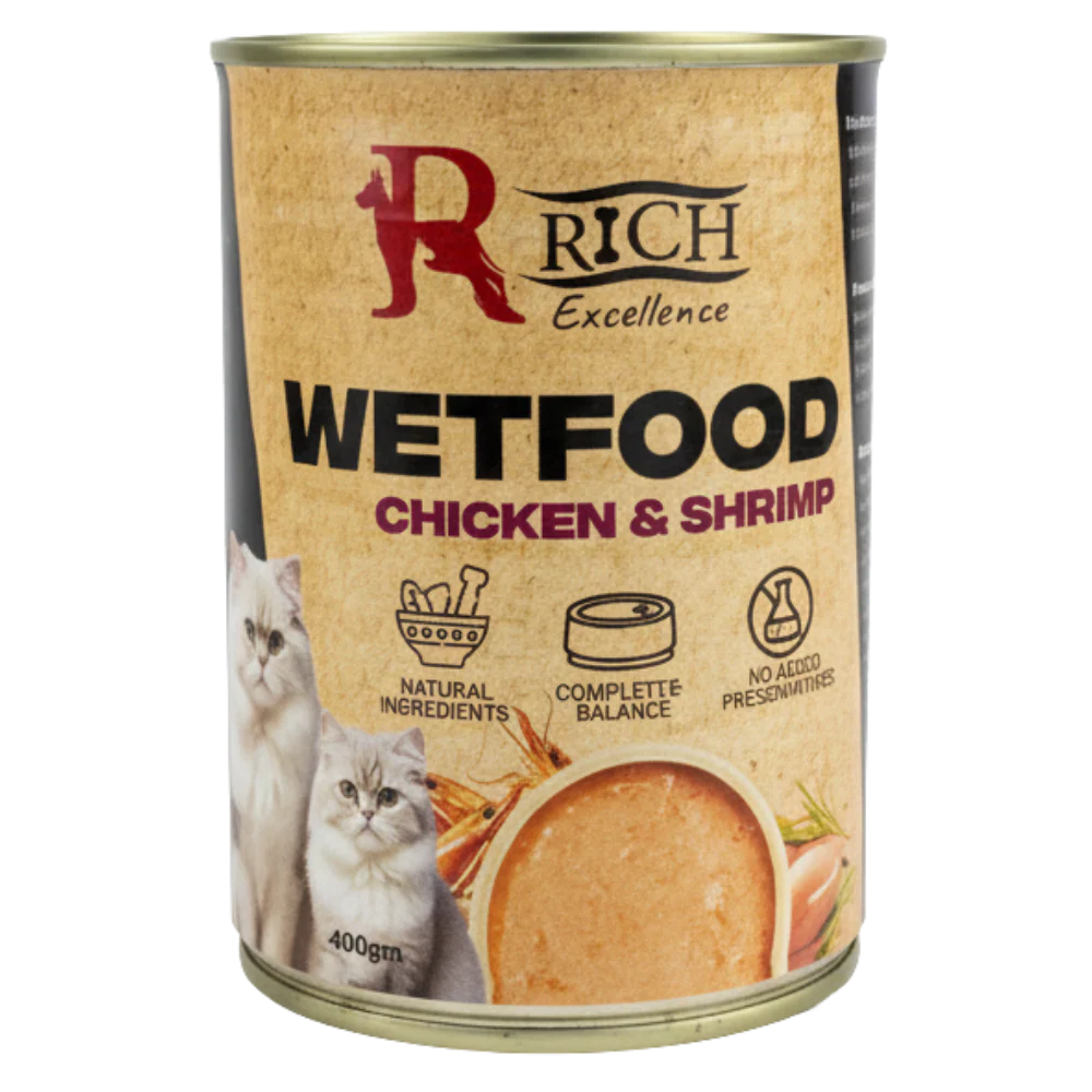 Rich Excellence Cat Wet Food Chicken & Shrimp Can 400g