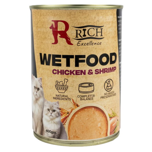 Rich Excellence Cat Wet Food Chicken & Shrimp Can 400g