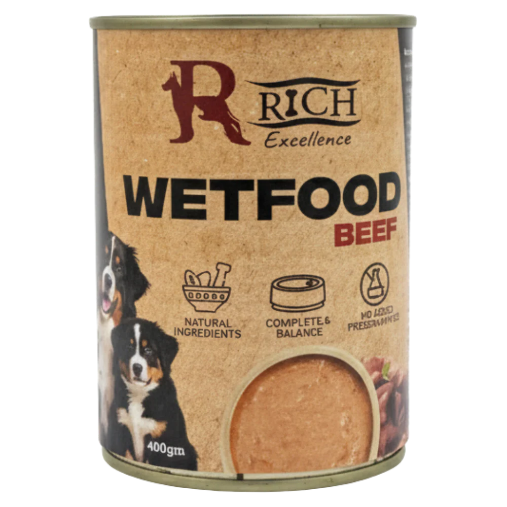 Rich Excellence Dog Wet Food Beef Can 400g