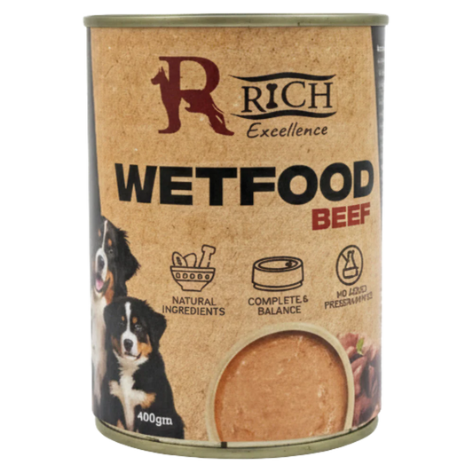 Rich Excellence Dog Wet Food Beef Can 400g