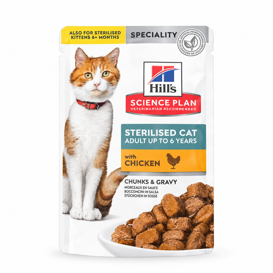 Hill's Science Plan Sterilised Cat Adult Up To 6 Years Chunks & Gravy