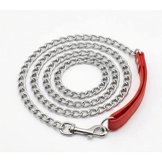 Metal Chain Dog Leash with Handle