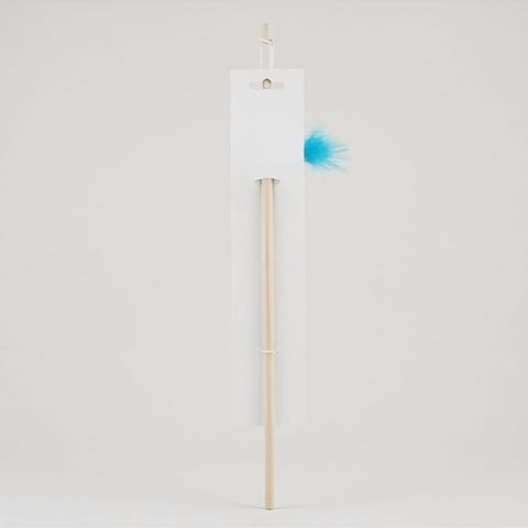 Cat Teaser Wand Toy Mouse with Feather – Blue