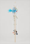 Cat Teaser Wand Toy Mouse with Feather – Blue