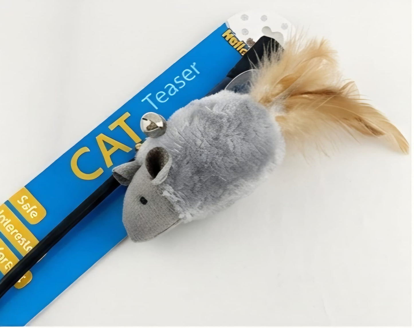 Cat Teaser Wand Toy Mouse with Feather