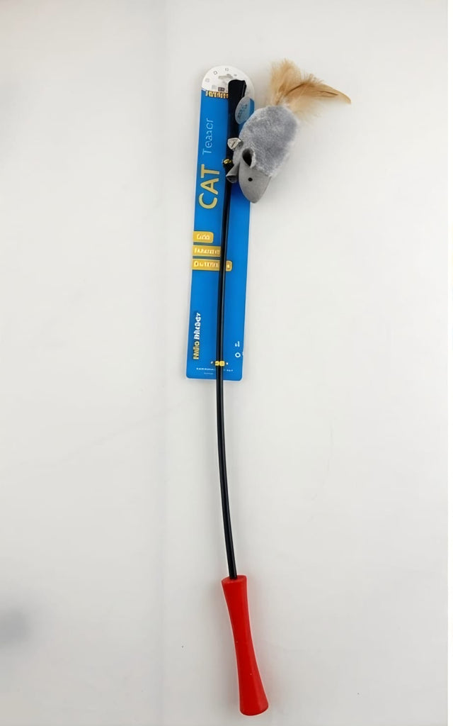 Cat Teaser Wand Toy Mouse with Feather