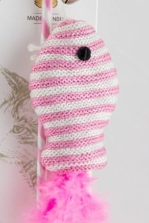 Cat Teaser Wand with Plush Fish & Feather