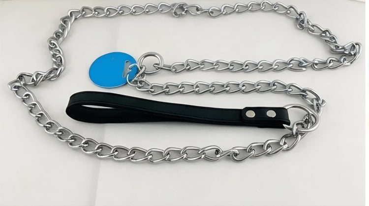 Metal Chain Dog Leash with Handle