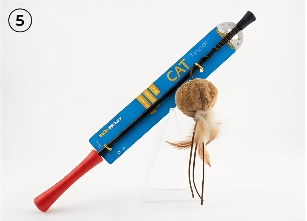 Cat Teaser Wand Toy Ball with Feather