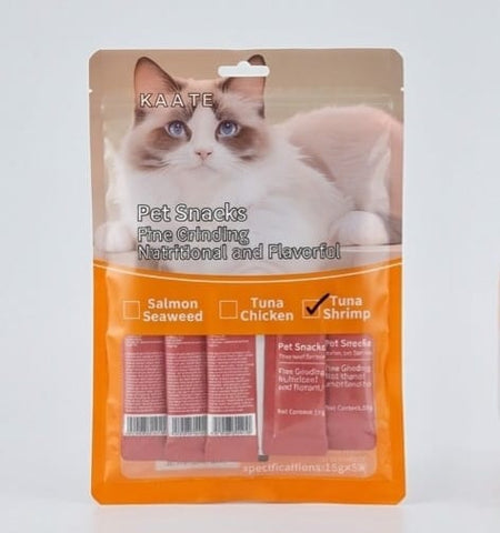 Tuna & Shrimp Cat Treats – Premium Liquid Snack Sticks (15 PCS)