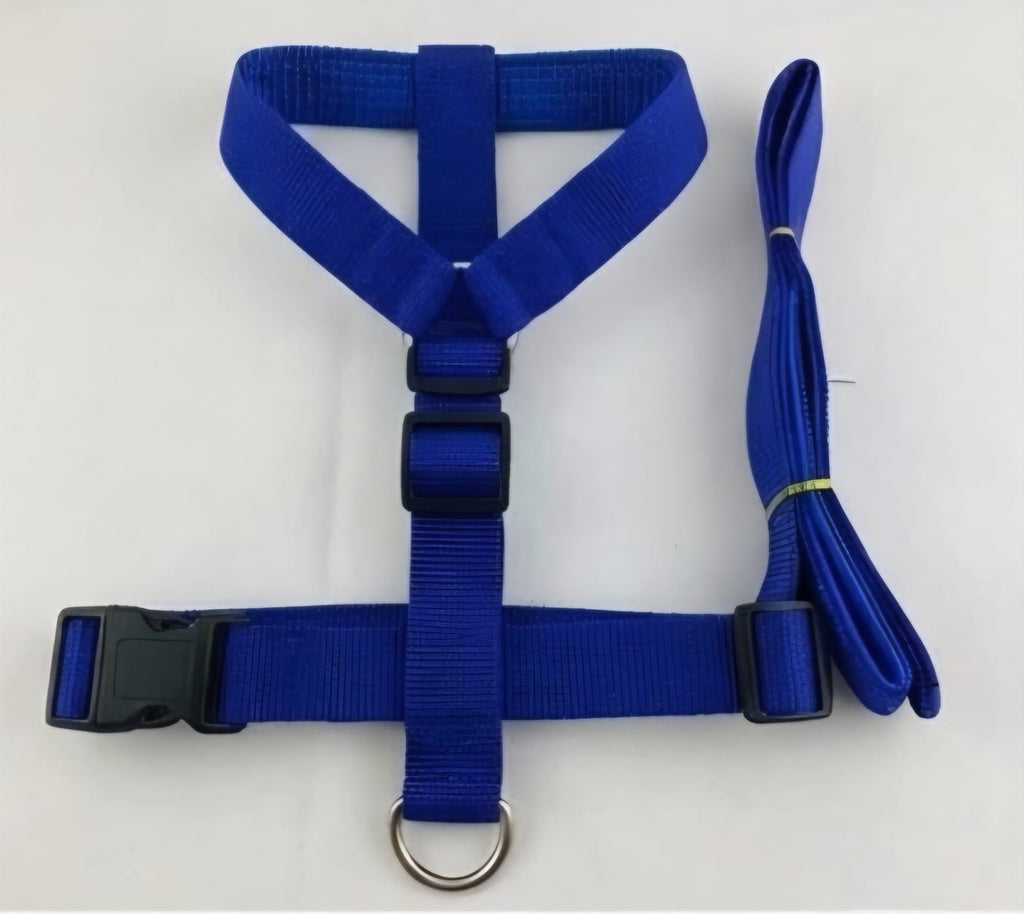 Adjustable Pet Harness & Leash Set – Classic Blue