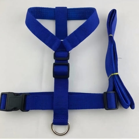 Adjustable Pet Harness & Leash Set – Classic Blue