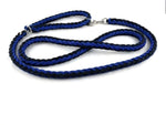 Braided Rope Dog Leash (Blue & Black)