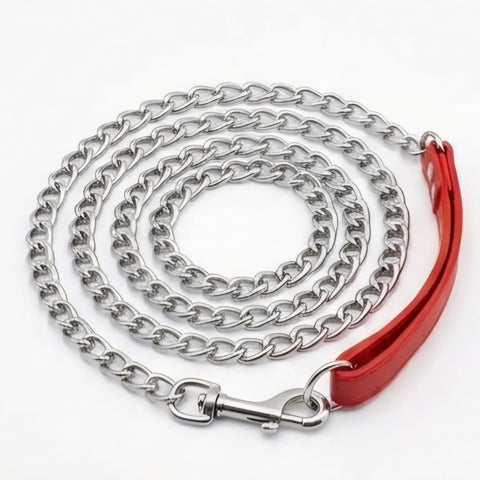 Metal Chain Dog Leash with Handle