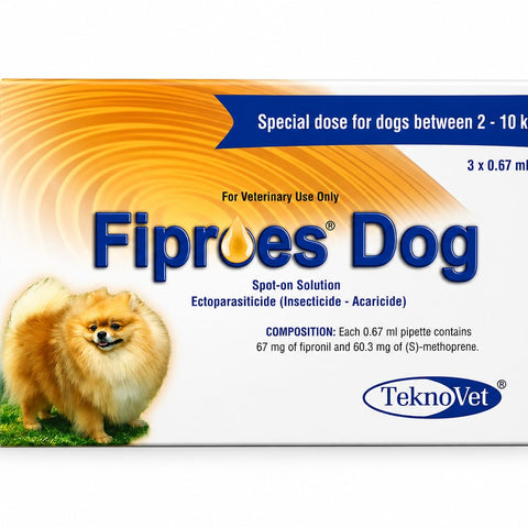 Fiproes Dog – Flea & Tick Spot-On Treatment for Small Dogs (2–10 kg) (3 x 0.67 ml)