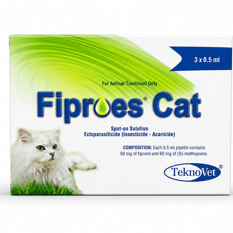 Fiproes Cat – Flea & Tick Spot-On Treatment for Cats (3 x 0.5 ml)
